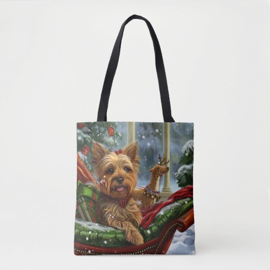 Yorkshire Terrier Dog Weihnachtsfest Tasche (Vorderseite)