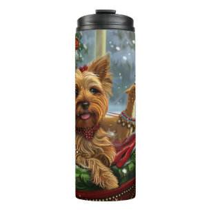 Yorkshire Terrier Dog Weihnachtsfest Thermosbecher