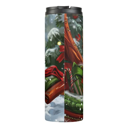 Yorkshire Terrier Dog Weihnachtsfest Thermosbecher (Rückseite)