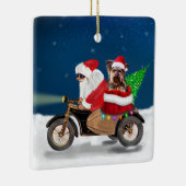 Yorkshire Terrier Dog Weihnachtsmann Keramikornament (Rechts)