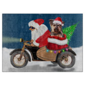 Yorkshire Terrier Dog Weihnachtsmann Schneidebrett (Vorderseite)