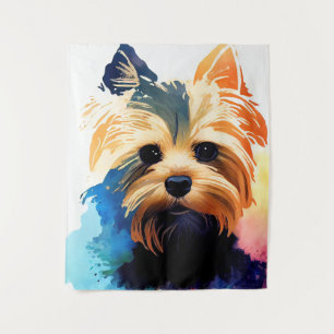 Yorkshire Terrier Dog Wild Nature Animal Colors Ar Wandteppich