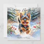 Yorkshire Terrier Dog Yorkie zu Weihnachten (Vorderseite)