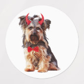Yorkshire Terrier Dog zu Halloween Etiketten (Design 2)