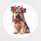 Yorkshire Terrier Dog zu Halloween Etiketten (Design 1)