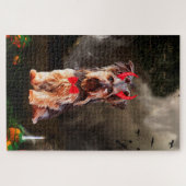Yorkshire Terrier Dog zu Halloween Puzzle (Horizontal)