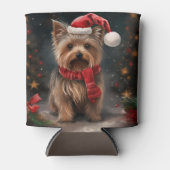 Yorkshire Terrier Dog zu Weihnachten im Schnee Dosenkühler (Vorderseite)