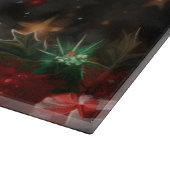 Yorkshire Terrier Dog zu Weihnachten im Schnee Schneidebrett (Ecke)