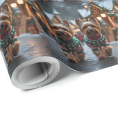 Yorkshire Terrier Dogs Christmas Snow Holiday  Geschenkpapier (Rolleneckpunkt)