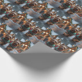 Yorkshire Terrier Dogs Christmas Snow Holiday  Geschenkpapier (Ecke)