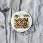 Yorkshire Terrier Dogs Hawaiian Shirts Button (Beispiel)