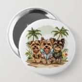 Yorkshire Terrier Dogs Hawaiian Shirts Button (Vorne & Hinten)