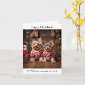 Yorkshire Terrier Dogs Weihnachtskarte Karte (Gelbe Blume)