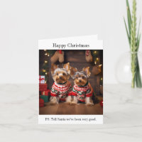 Yorkshire Terrier Dogs Weihnachtskarte