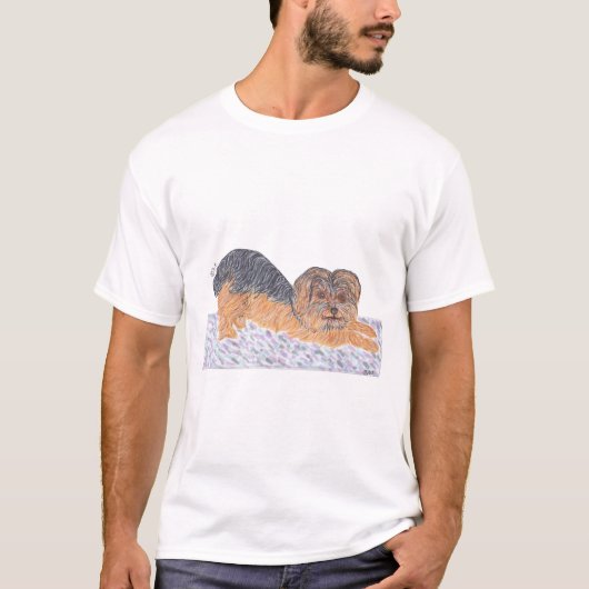 YORKSHIRE TERRIER DOING YOGA T-Shirt (Vorderseite)