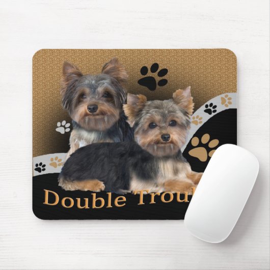 Yorkshire Terrier Double Trouble Geschenke Mousepad (Mit Mouse)