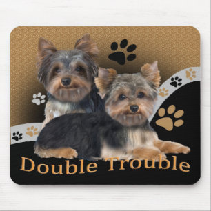 Yorkshire Terrier Double Trouble Geschenke Mousepad