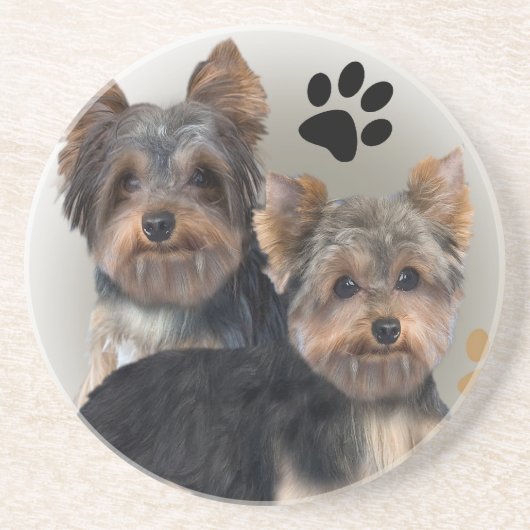 Yorkshire Terrier Double Trouble Untersetzer (Vorne)
