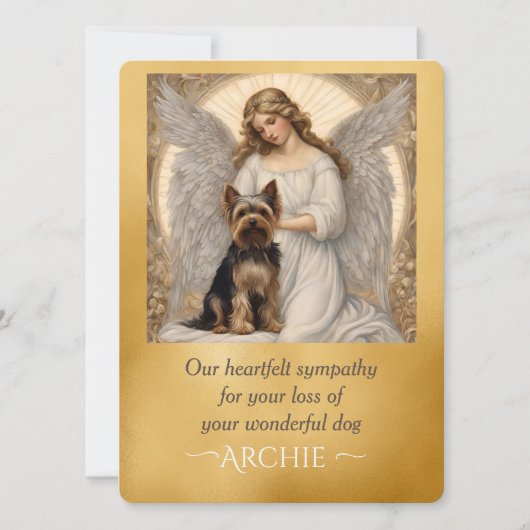 Yorkshire Terrier Elegant Angel Beileid (Vorderseite)