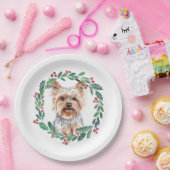 Yorkshire Terrier Elegant Dog Weihnachtsfeiertag Pappteller (Party)