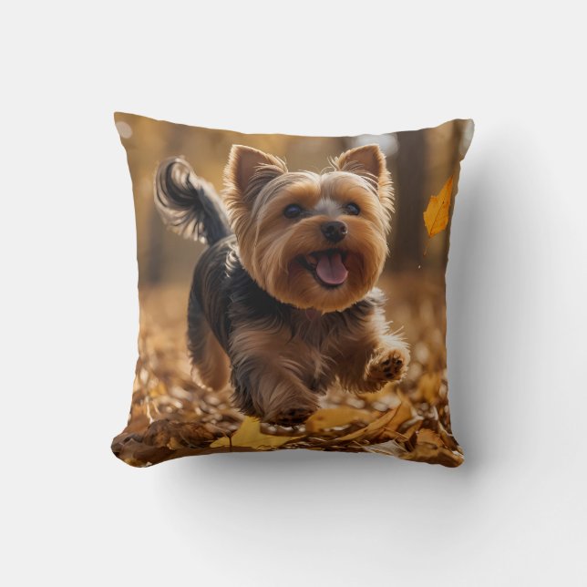 Yorkshire Terrier Elegant Throw Pillow Kissen (Vorderseite)