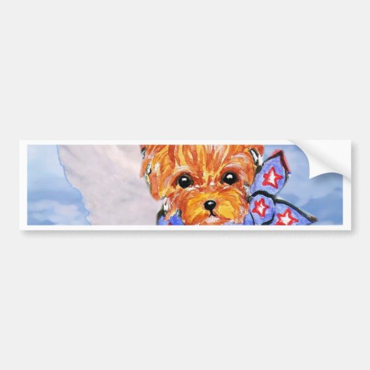 Yorkshire Terrier Engel Autoaufkleber (Vorne)