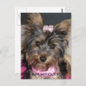 Yorkshire Terrier, ES IST RUFF OHNE DICH! Postkarte (Vorne/Hinten)