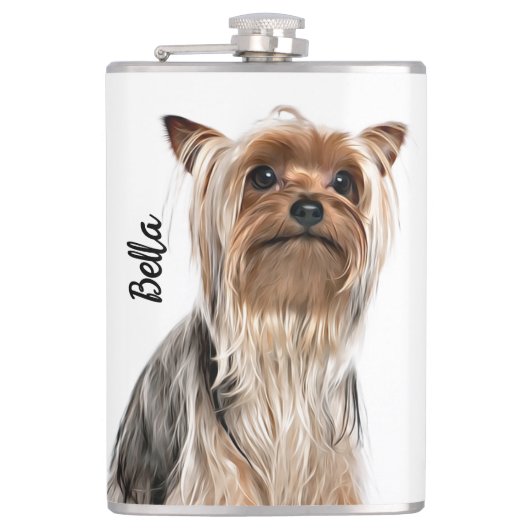 Yorkshire Terrier Flachmann (Vorderseite)