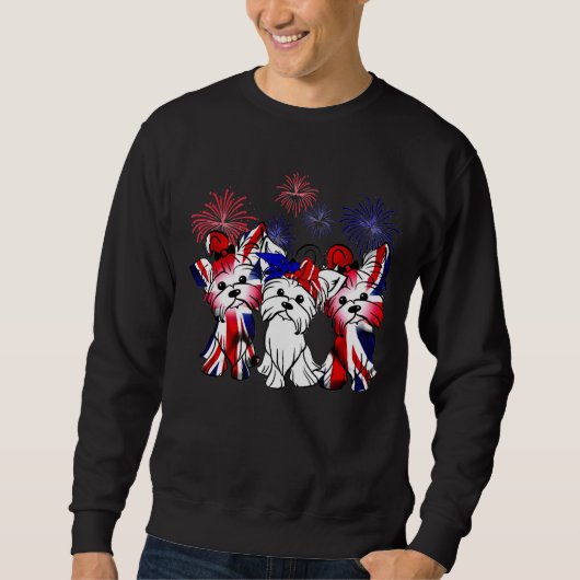 Yorkshire Terrier Flag Colors American Flag 4. Sweatshirt (Vorderseite)