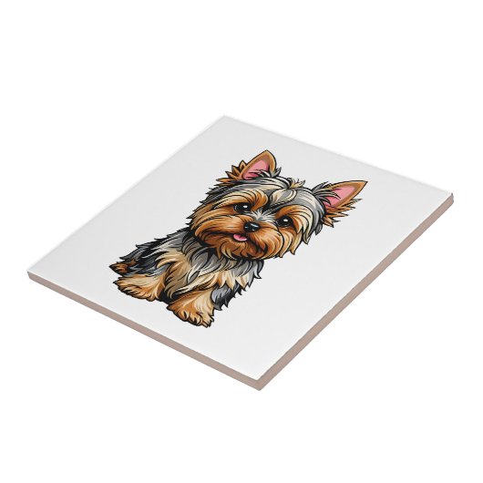Yorkshire Terrier Fliese (Seite)