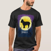 Yorkshire Terrier Full Moon Dog Silhouette Retro H T-Shirt (Vorderseite)