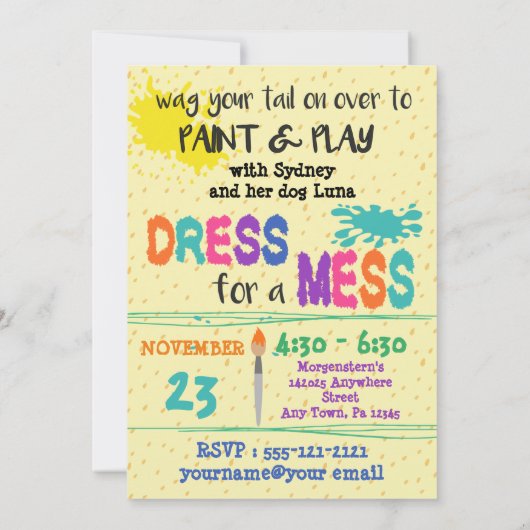 Yorkshire Terrier Fun Art Einladung (Rückseite)