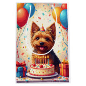 Yorkshire Terrier Geburtstagsfeier Mittlere Geschenktüte (Vorderseite)