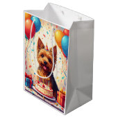 Yorkshire Terrier Geburtstagsfeier Mittlere Geschenktüte (Rückseite Schrägansicht)