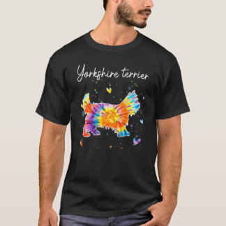 Yorkshire Terrier Gefärbte Krawatte Rainbow Dog T-Shirt