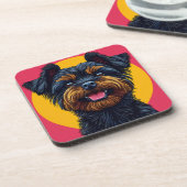 Yorkshire Terrier gegen einen hellen Hintergrund Getränkeuntersetzer (Linke Seite)