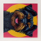 Yorkshire Terrier gegen einen hellen Hintergrund Puzzle (Horizontal)