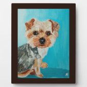 Yorkshire-Terrier-Gemälde von Alfred Fox Fotoplatte (Vorderseite)