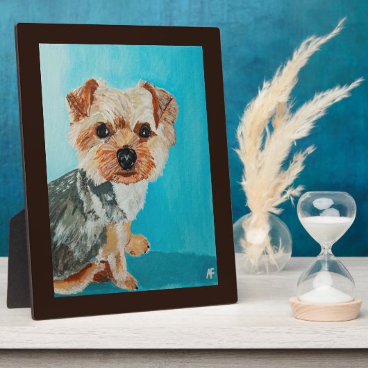 Yorkshire-Terrier-Gemälde von Alfred Fox Fotoplatte (Seite)