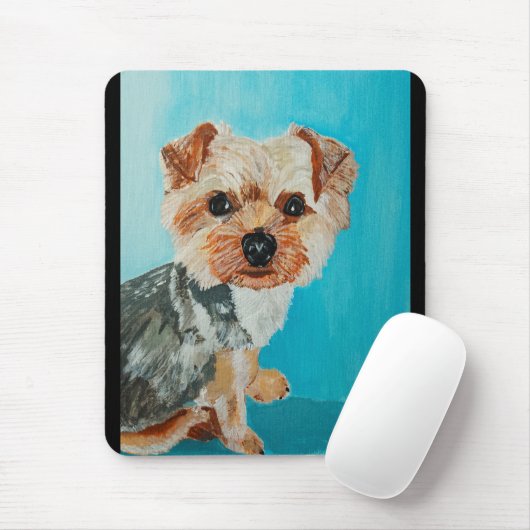 Yorkshire-Terrier-Gemälde von Alfred Fox Mousepad (Mit Mouse)