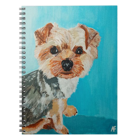 Yorkshire-Terrier-Gemälde von Alfred Fox Notizblock (Vorderseite)