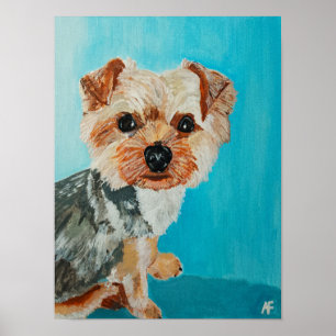Yorkshire-Terrier-Gemälde von Alfred Fox Poster