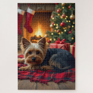 Yorkshire Terrier Gemütlicher Weihnachtsabend Male Puzzle