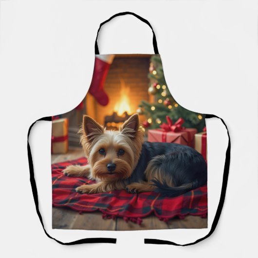 Yorkshire Terrier Gemütlicher Weihnachtsabend Male Schürze (Vorderseite)