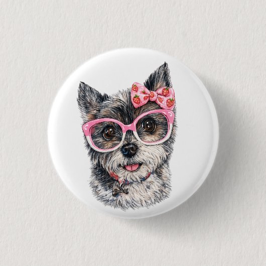 Yorkshire Terrier-Geschenk für Hundebesitzer Button (Vorderseite)