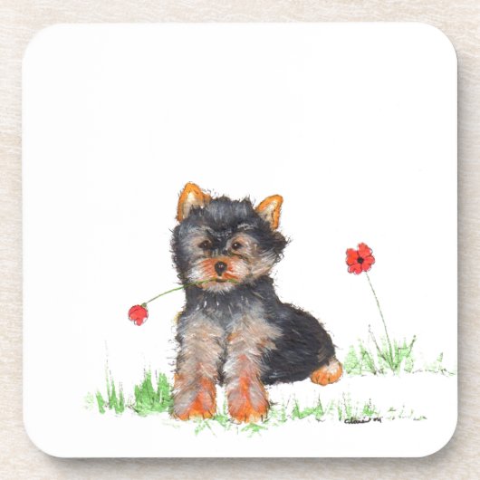 Yorkshire Terrier Getränkeuntersetzer (Vorderseite)