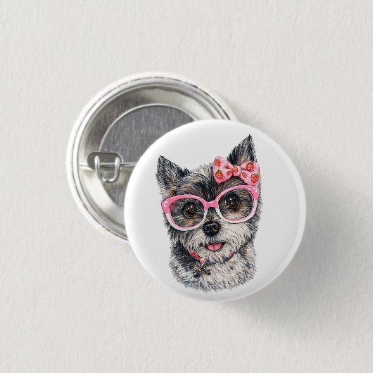 Yorkshire Terrier Gift for Dog Lovers Button (Vorne & Hinten)