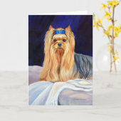 Yorkshire Terrier Greeting Cards Karte (Gelbe Blume)