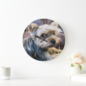 Yorkshire Terrier Große Wanduhr (Zuhause)