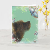 Yorkshire Terrier Grußkarte Karte (Gelbe Blume)